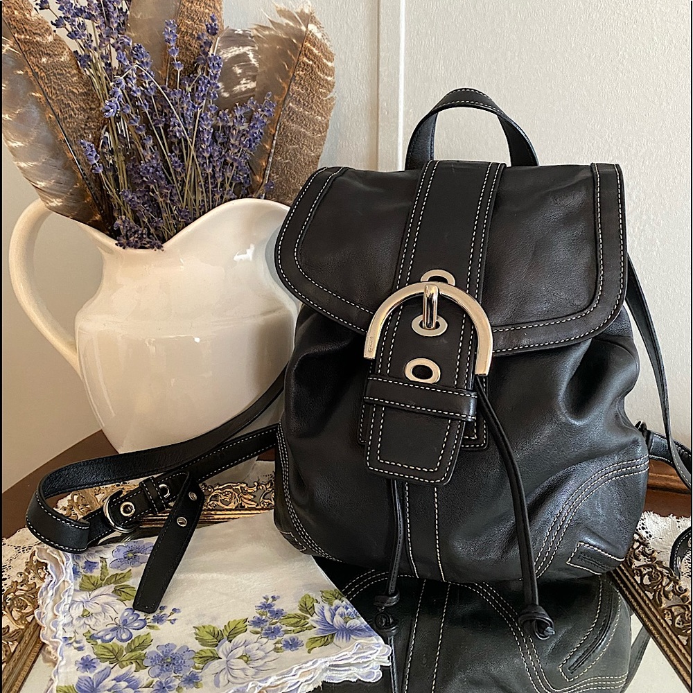 Vintage coach SOHO navy blue backpack purse